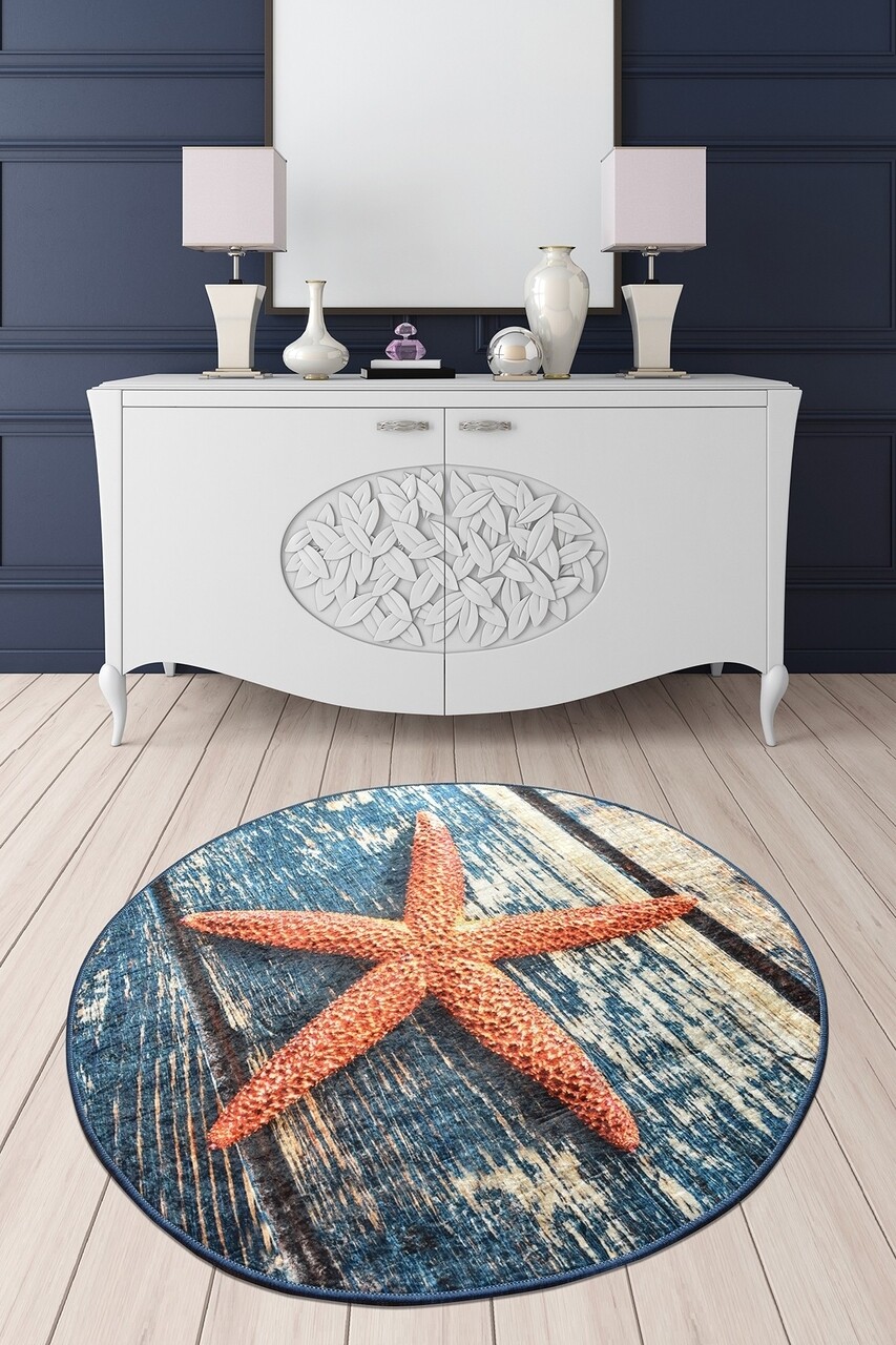Covoras de baie Stella, Chilai, Ø100 cm, multicolor - imagine 3